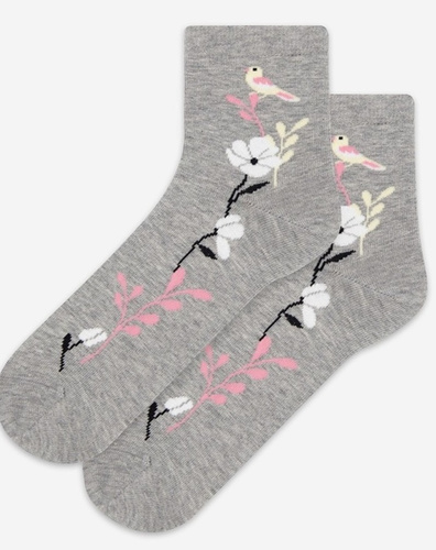 U84.01P Calze da donna Wola Perfect Woman ash 963- cotone, disegni colorati