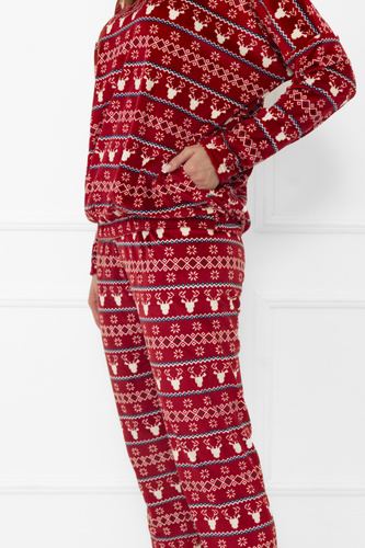 Set da donna Navara - set in pile con motivo natalizio con renne Italian Fashion - bordeaux