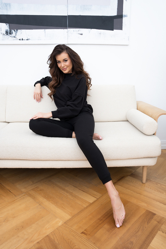 Parma Donna set manica lunga, pantaloni Moda Italiana - nero