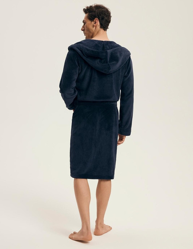 Accappatoio Henderson da uomo 43374 Naps navy- cappuccio, maglia calda, comfort ed eleganza