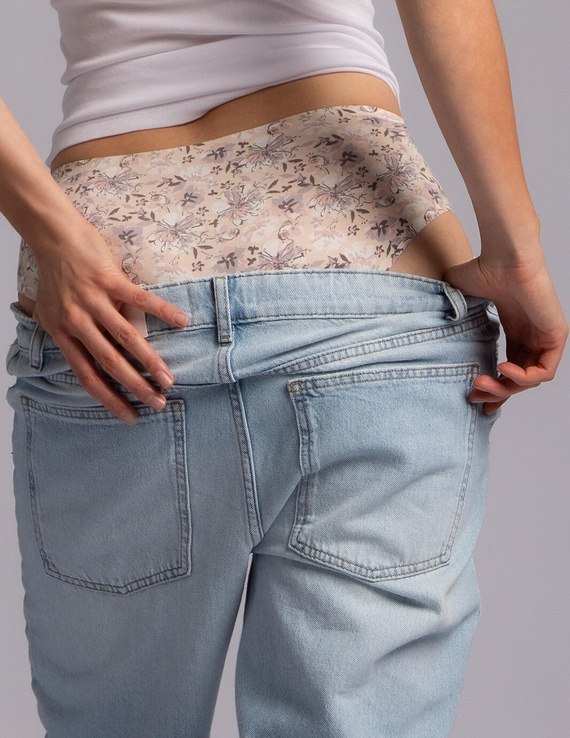 Slip donna Lama L-LC1598 BI senza cuciture cotone 2 pezzi beige-moka