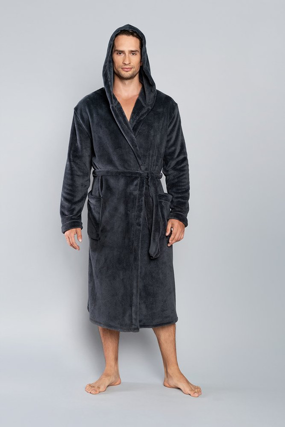 Mimas Accappatoio da uomo con cappuccio Moda italiana - blu navy