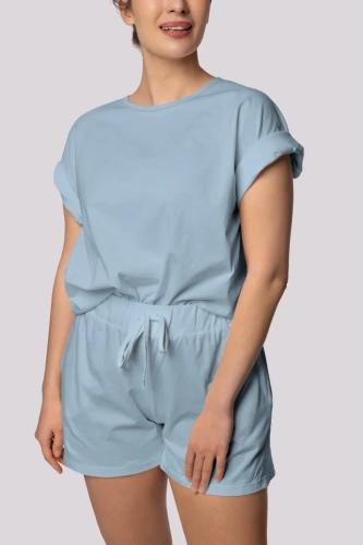 Bliss pigiama donna a maniche corte Mona azzurro