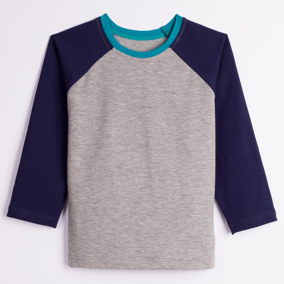 228141 Nicol FARMA Maglia raglan bambino blu navy mélange cotone