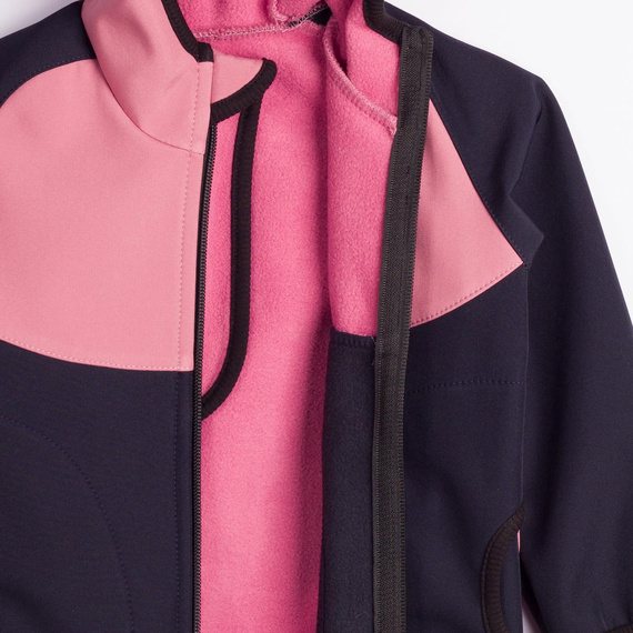 229040 Nicol Giacca softshell bambini con pile, cappuccio, riflettente - rosa