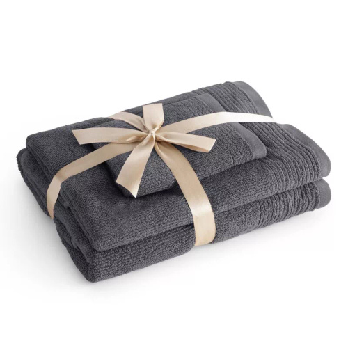 Set di 3 asciugamani Eurofirany 500 GSM cotone in confezione premium grafite