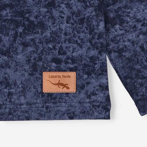 KAR-1021 Camicetta a maniche lunghe da ragazzo Lagarto Verde blu navy - cotone con elastan, produzione polacca