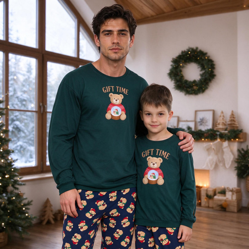 Cornette Gift Time 115/321 Pigiama Uomo Natalizia Verde 100% Cotone