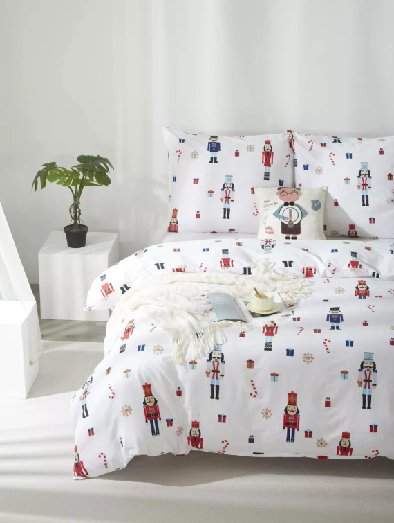 Xmass Natale biancheria da letto in raso di cotone Spod Igły i Nitki schiaccianoci - elegante e morbido