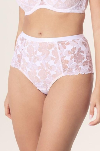 Slip alto Hanna DW56 Nipplex bianco, taglio pieno, pizzo, modellante