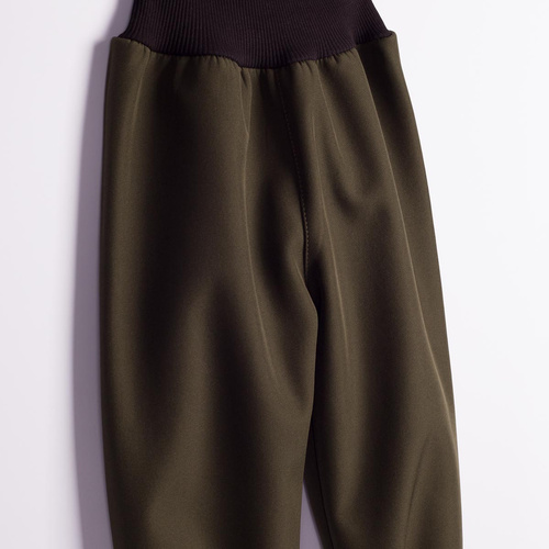 Nicol Pantaloni softshell bambini 229052 con pile, vita alta, polsini - khaki