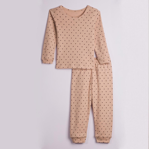Nicol Hania 226036 Pigiama bambina 100% cotone Cuori Beige