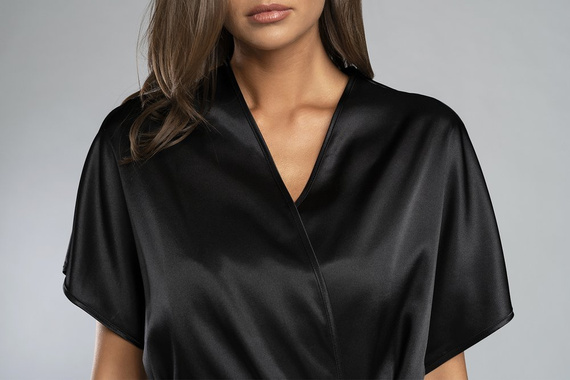 Touch Accappatoio a maniche corte Moda italiana - nero