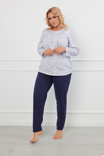 Jowita Pigiama da donna maniche lunghe, pantaloni lunghi Moda italiana