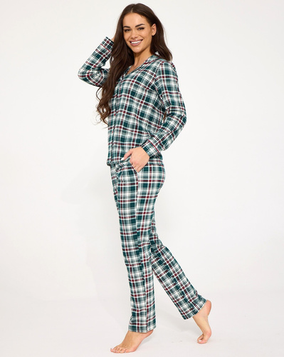 Cornette Francesca 482/490 Pigiama Donna 100% Cotone Bottoni Verde