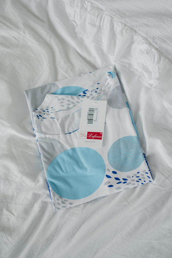 860 Camicia da notte Amelia De Lafense - manica corta, morbida viscosa - turchese