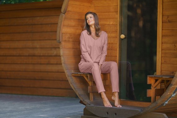 Karina Set donna manica lunga, pantaloni Moda italiana - caramello