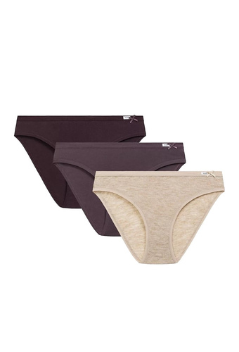 Figs 3CLP-002 Sport Atlantic - cotone, taglio classico, 3 pezzi per scatola beige/vino/viola