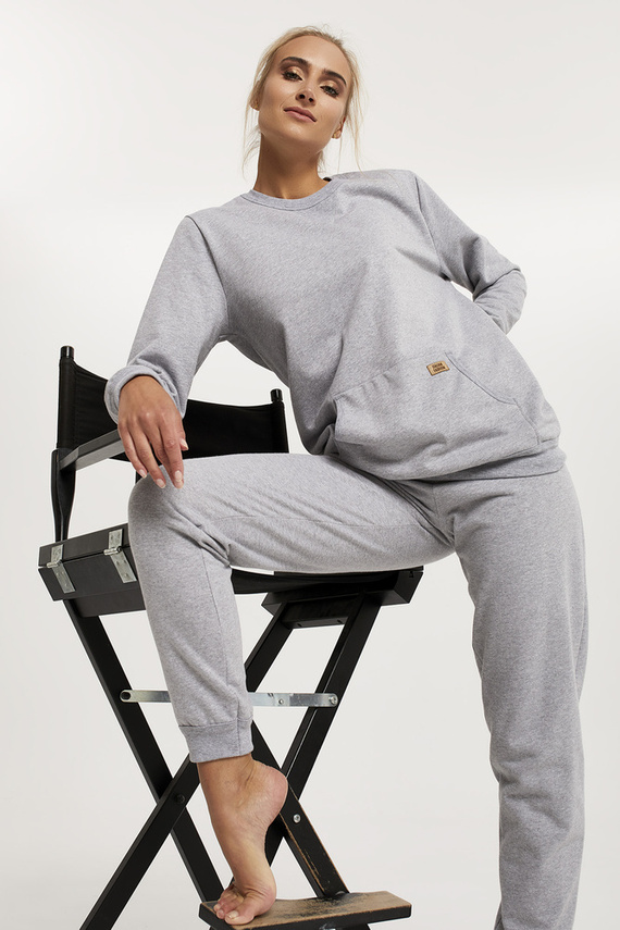 Fox Set lungo da donna. manica, lunghezza. pantaloni Moda Italiana - melange