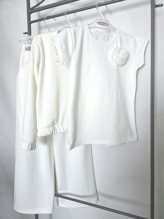 Blusa bambina Róża Bambarillo jersey con rosa in tulle elegante