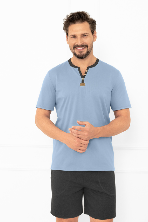 Pigiama uomo Julius Italian Fashion in acciaio - corto, cotone, elegante