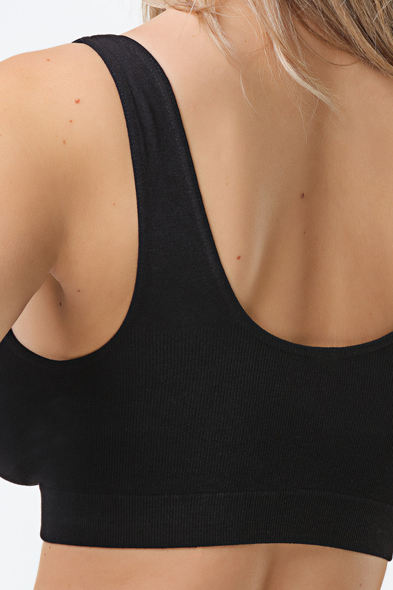 SOFT Spiman Nero Reggiseno Bralette in Bambù Morbido e Traspirante