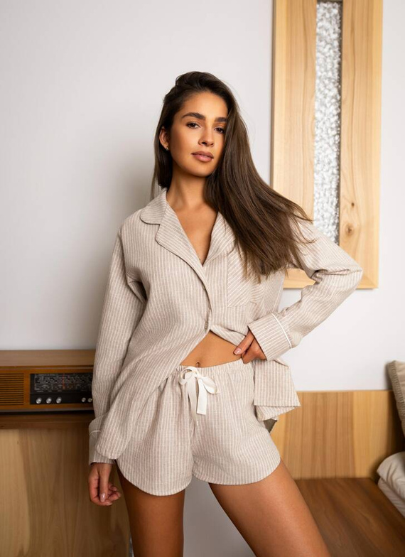 Allison Pigiama di flanella da donna Sensis - beige