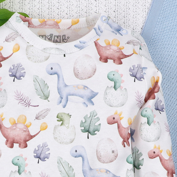 ABN-5564 Body Dino Explorer in cotone organico stampato Nini, manica lunga