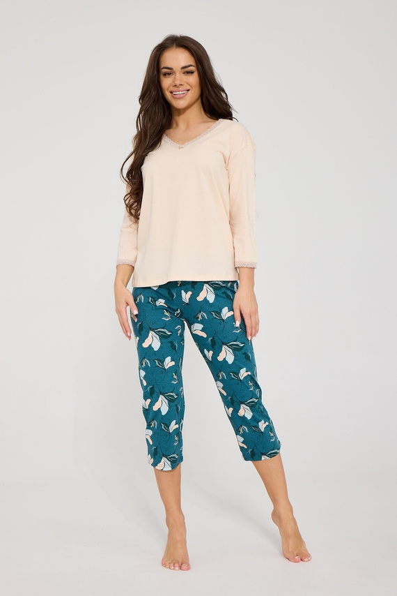 Pigiama donna Cornette Ester 1107/506 100% cotone manica 3/4 pantalone 7/8