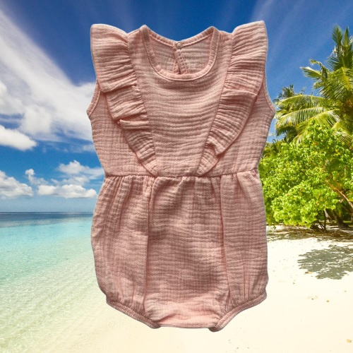 Tutina in mussola per neonati Mamatti RA50206 rosa arioso