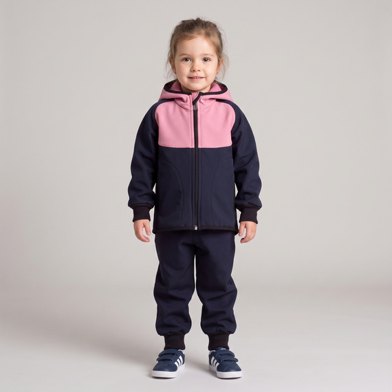 229040 Nicol Giacca softshell bambini con pile, cappuccio, riflettente - rosa