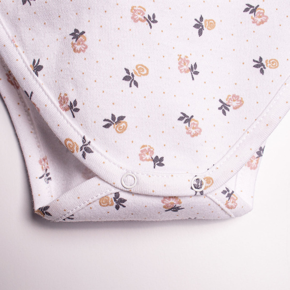 Body in cotone per bambina con maniche corte e motivo floreale – Nicol, 220094