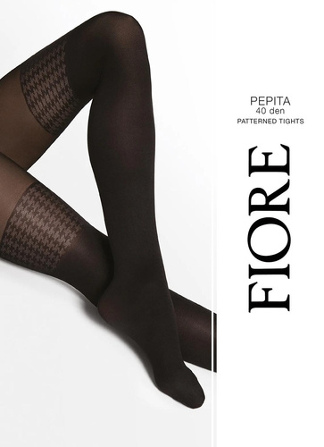 Fiore G6140 Pepita Black Collant 40 DEN Effetto Calze Pepita