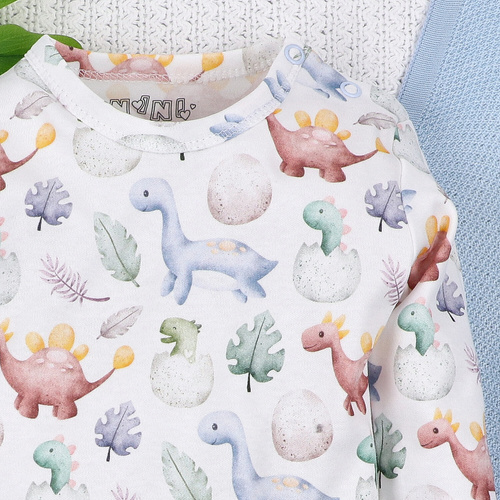 ABN-5564 Body Dino Explorer in cotone organico stampato Nini, manica lunga