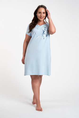 Camicia da notte a maniche corte Arietta Moda Italiana - blu