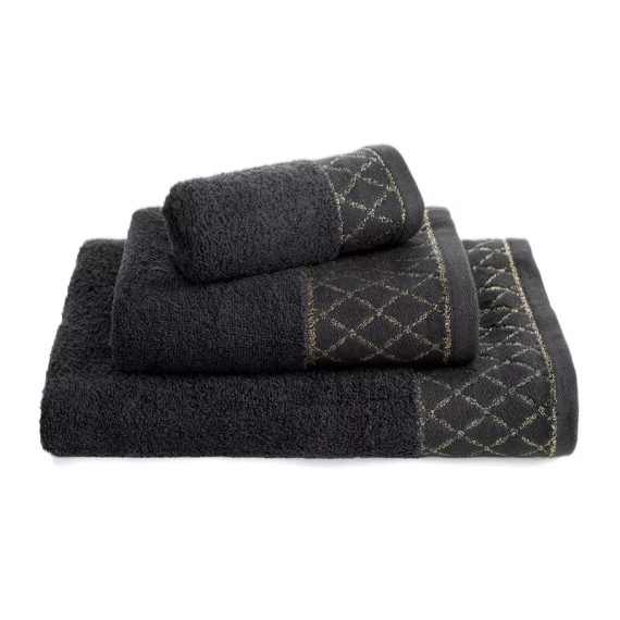 Set asciugamani Eurofirany 3 pezzi morbidi assorbenti eleganti Layla black