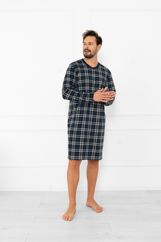 Camicia da notte uomo Andreas - cotone, manica lunga, check Moda italiana