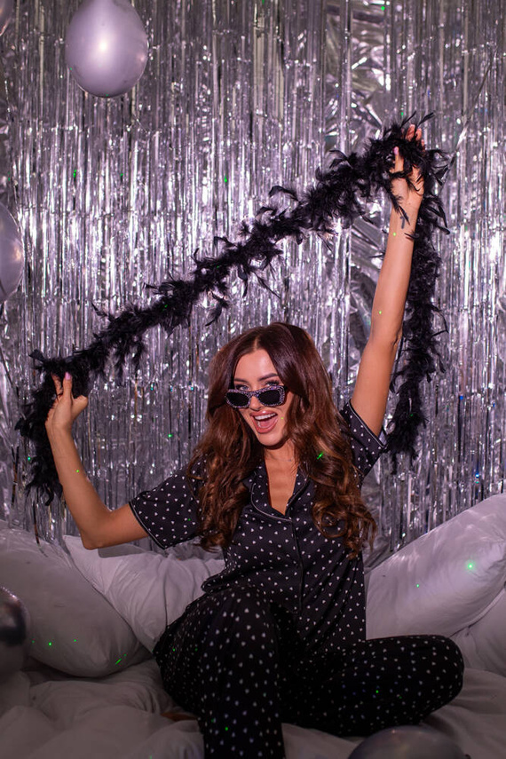 Ria Pigiama donna manica corta, pantaloni lunghi Moda italiana - stampa