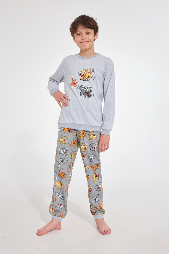 Pigiama bambino Cornette FUN 593/190 966/190 cotone manica lunga grigio