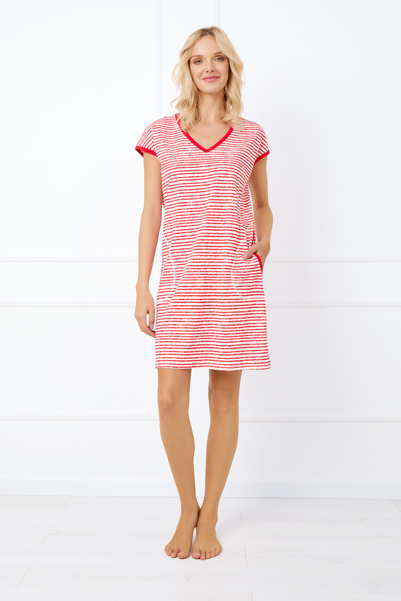 Camicia da donna Flota a maniche corte Moda Italiana - stampa rossa