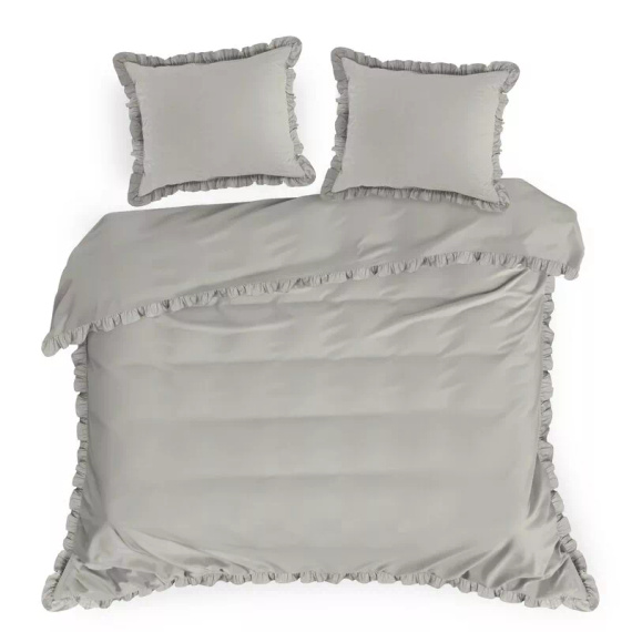 Biancheria da letto in cotone con volant Eurofirany 100% cotone con cerniera beige