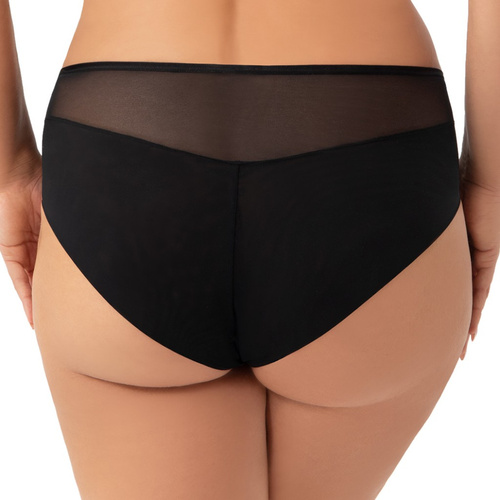 K948 Mutandine Ottavia Gorsenia - nere, a vita alta, in tulle con ricamo