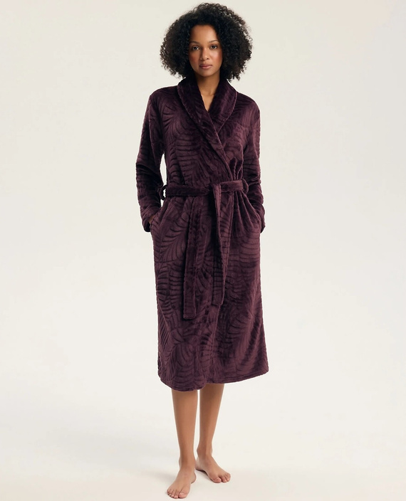 43599 Darlan Vestaglia da donna con cappuccio Henderson crema - morbida, leggera, prima del ginocchio