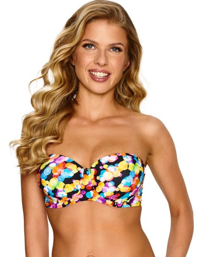 Elisa Bardotka Lupoline bikini bandeau colorato con spalline removibili