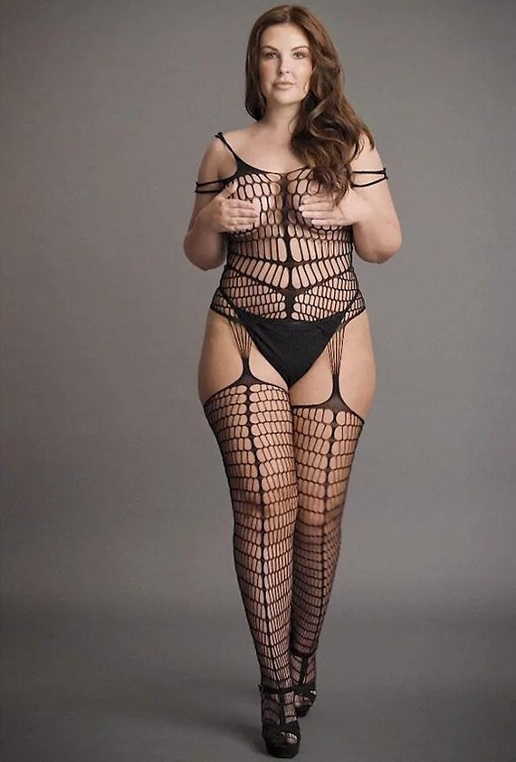 Bodystocking DES021 Le Désir plus size body sensuale in rete