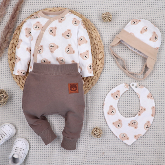 ABK-0047 Set per bambini in cotone biologico Sweet Bears di Nini