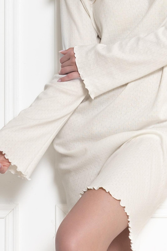 Camicia da notte Bożena 1797 Leveza crema 100% cotone manica lunga