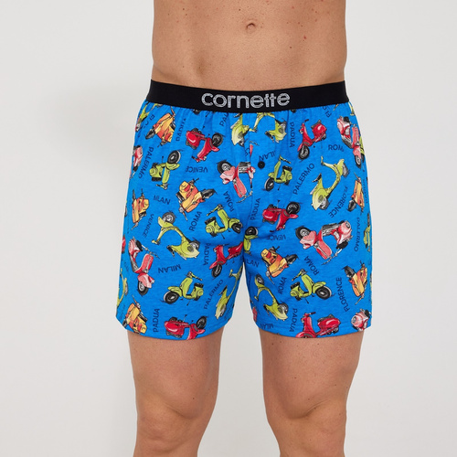 Cornette 881/03 Classic Boxer Uomo 100% Cotone Blu con Stampa Vespa
