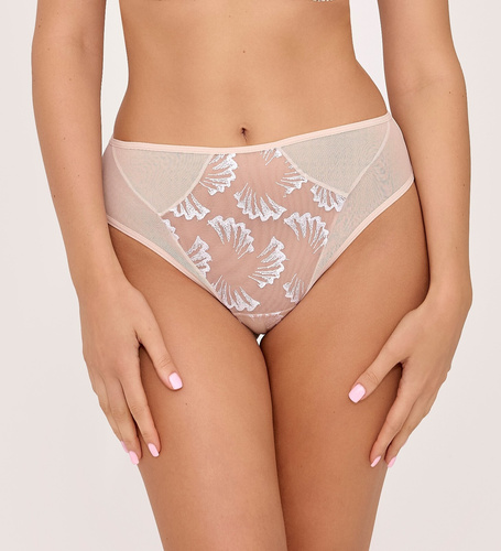 Ava 2241 Caschmere slip donna in tulle con ricamo beige