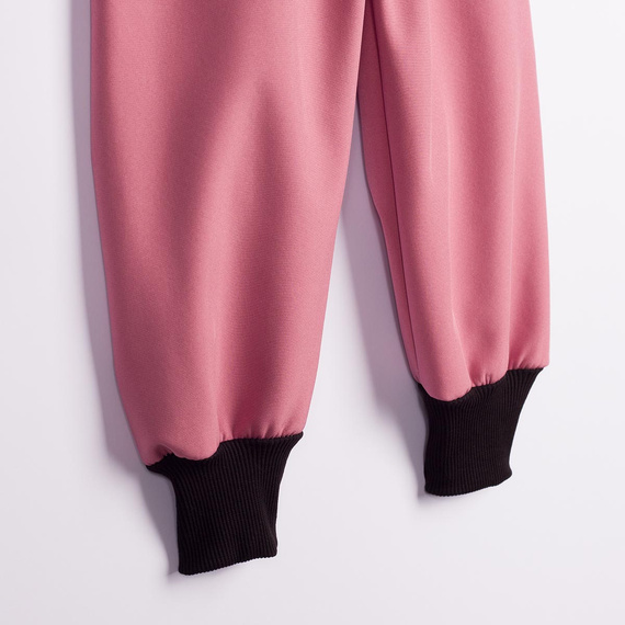 Nicol Pantaloni softshell bambini con pile, vita alta, polsini - rosa cipria
